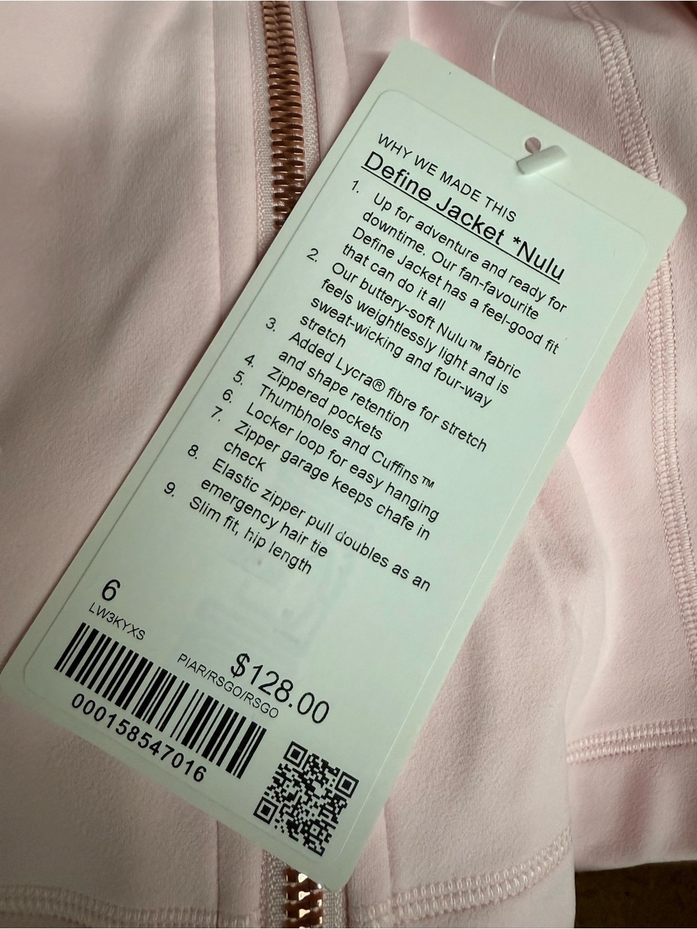 LuluLemon Define Jacket Nulu in Pink Pearl/Rose Gold - Picture 5 of 7